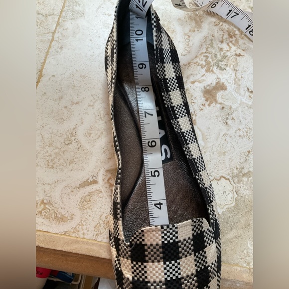 ROCHAS BLACK & CREME CHECKED SMOKING SLIPPER 8.5 - Picture 4 of 4